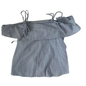 Off the shoulder seersucker blouse